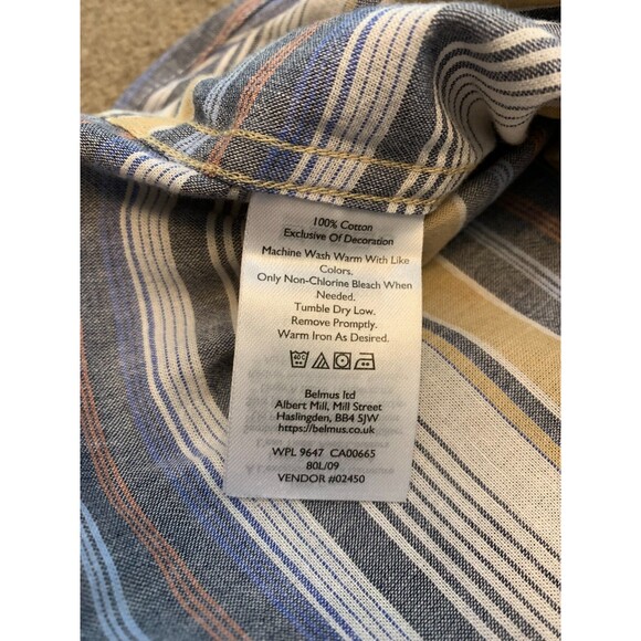 Eddie Bauer Shirt Mens XL Button Down Short Sleeve Striped Cotton Twill Camp - Picture 6 of 7